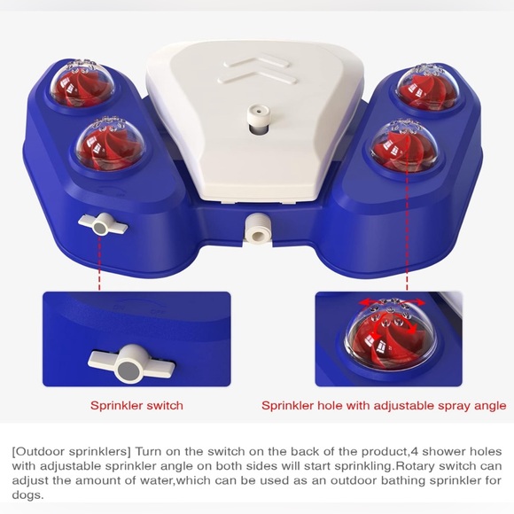 Dog Fountain Dog Sprinkler, Outdoor Dog Drinking Water Fountain with Quick Contr - Picture 6 of 8